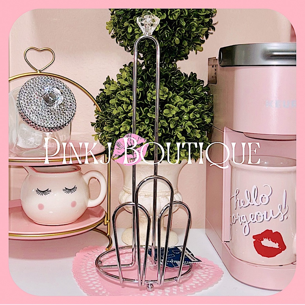 💗🏡{Paper Towel} Holder Silver Rhinestone Top | Unique Kitchen Glam Decor!